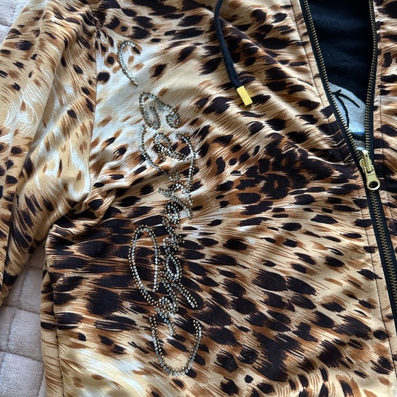Vintage ED HARDY Cheetah Rhinestone hoodie - Picture 5 of 11